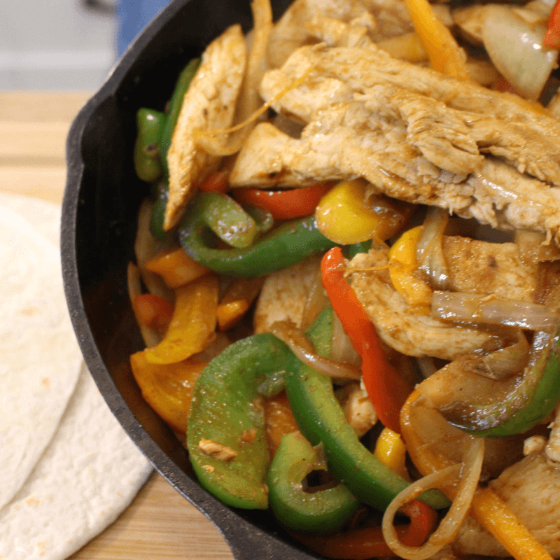 ChickenFajitasSquare_compressed Chicken Fajitas in Skillet