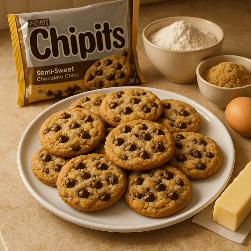 chocolate chip cookies compressed Chocolate Chip Cookies on a plate