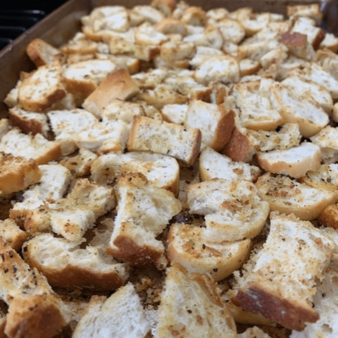 Toasted Croutons on a Sheet Pan