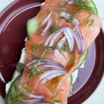 Smoked salmon lox sandwich open toastie