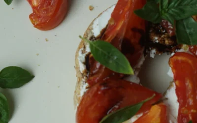 Roasted Tomato and Goat Cheese on a Bagel – Easy Brunch Recipe